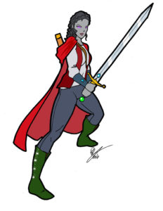 Meliantha, in a guard position